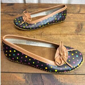 Western Chief Bright Ditsy Dot Skimmer - Black Rubber Duck Shoes Women's Size 7